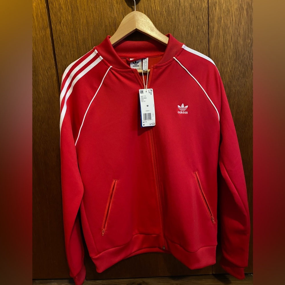 RED ADIDAS TRACK JACKET